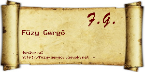 Füzy Gergő névjegykártya