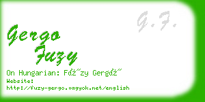 gergo fuzy business card